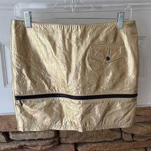 Anine Bing 100% gold metallic leather mini skirt small